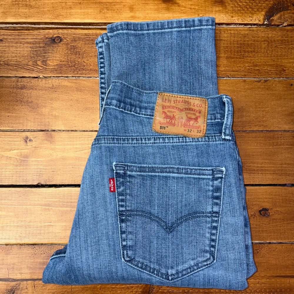 Levi's 511 Slim Fit Jeans Mens 32x32 (Measures 32x31) Blue Stretch Denim Pants